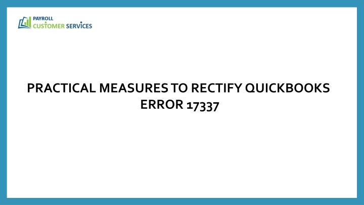 practical measures to rectify quickbooks error