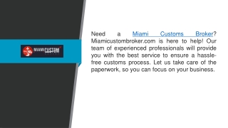 Miami Customs Broker Miamicustombroker.com