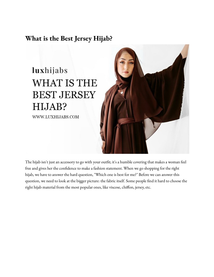 what is the best jersey hijab
