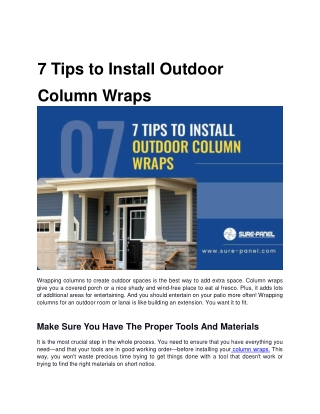 7 Tips to Install Outdoor Column Wraps