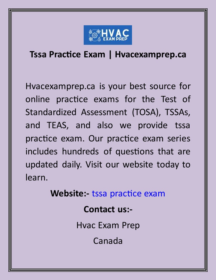 PPT Tssa Practice Exam Hvacexamprep.ca PowerPoint Presentation, free