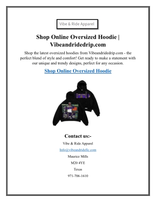 Shop Online Oversized Hoodie  Vibeandridedrip