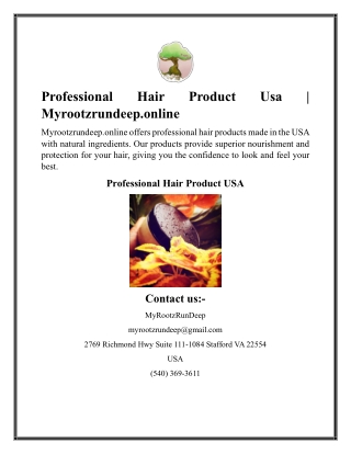 Professional Hair Product Usa  Myrootzrundeep.online