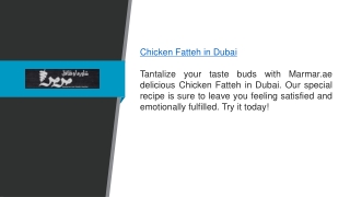 Chicken Fatteh In Dubai  Marmar.ae