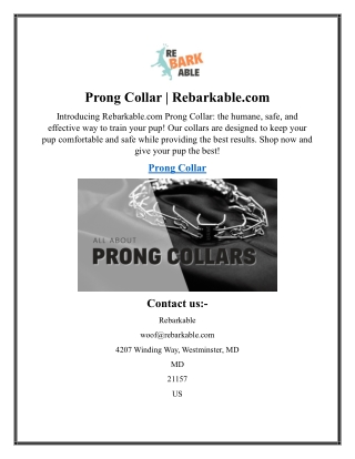 Prong Collar  Rebarkable