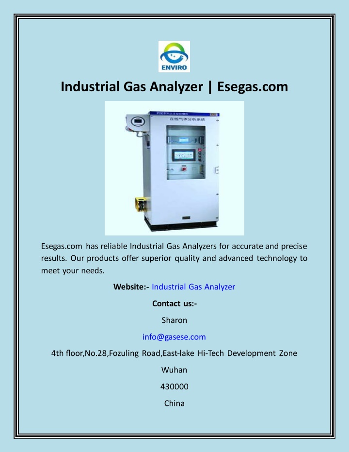 industrial gas analyzer esegas com