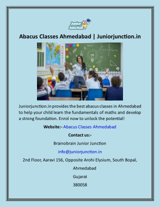 Abacus Classes Ahmedabad  Juniorjunction.in