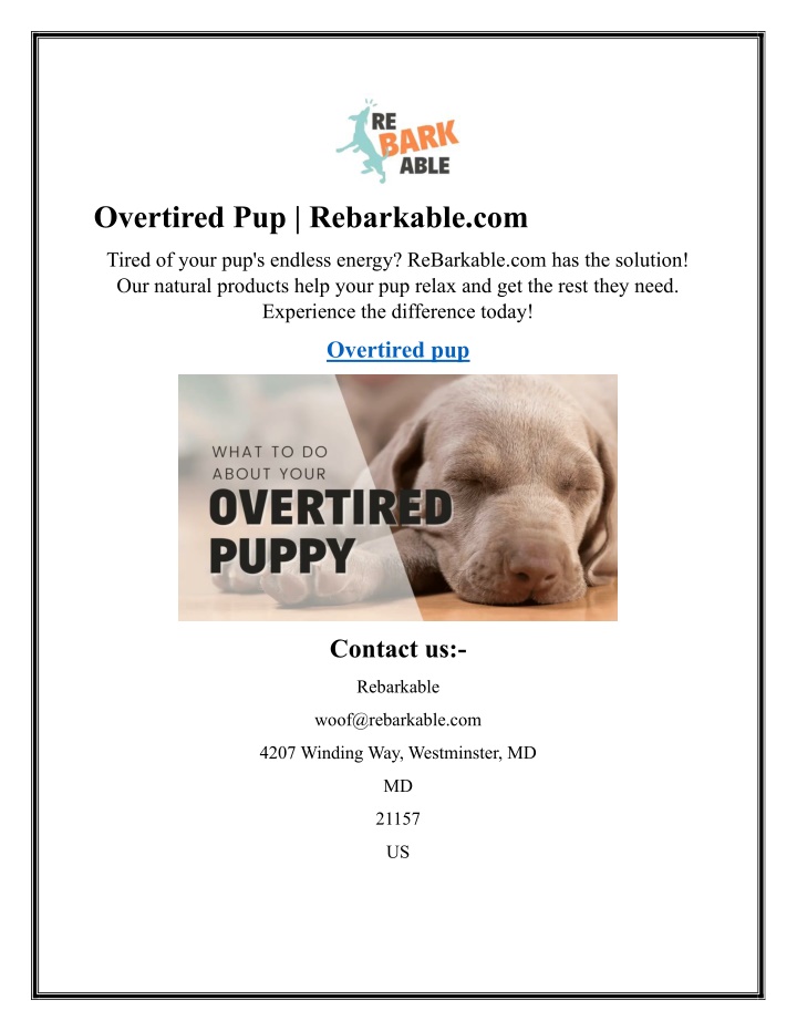overtired pup rebarkable com