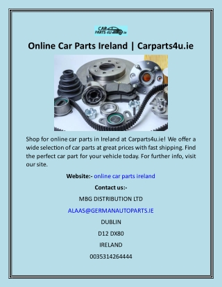 Online Car Parts Ireland  Carparts4u.ie