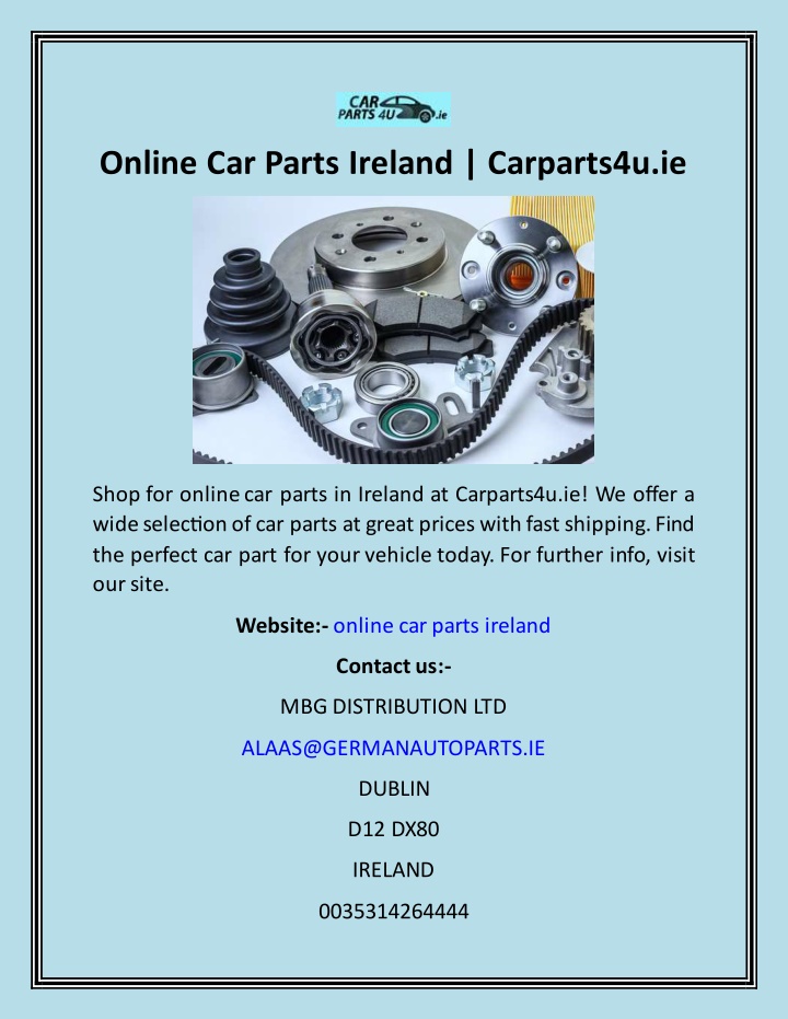 online car parts ireland carparts4u ie