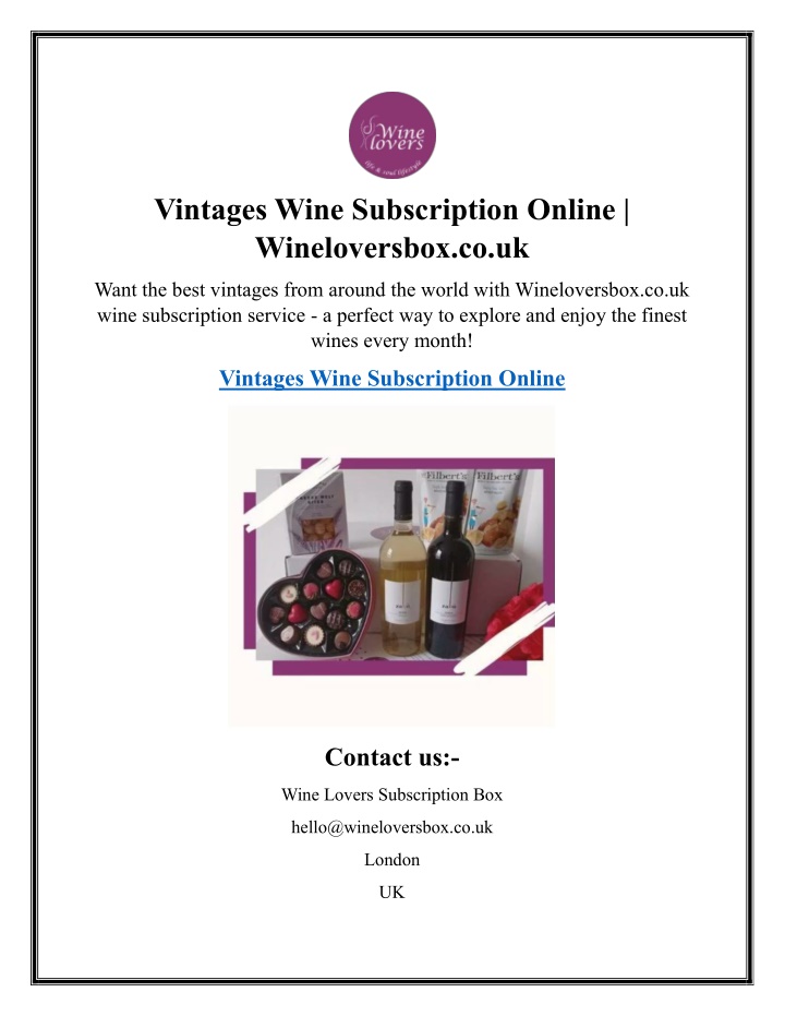 vintages wine subscription online wineloversbox