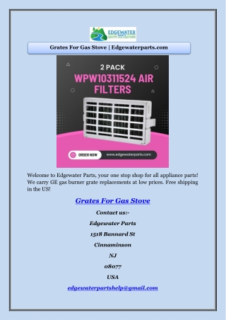 Grates For Gas Stove | Edgewaterparts.com