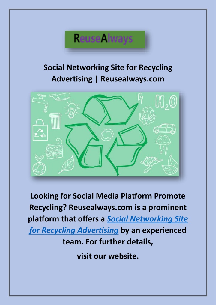 social networking site for recycling advertising