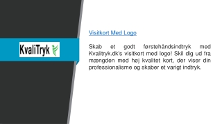 Visitkort Med Logo Kvalitryk.dk