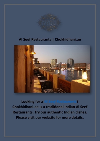 Al Seef Restaurants | Chokhidhani.ae