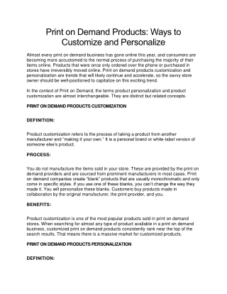 Print on Demand Products Ways to Customize and Personalize