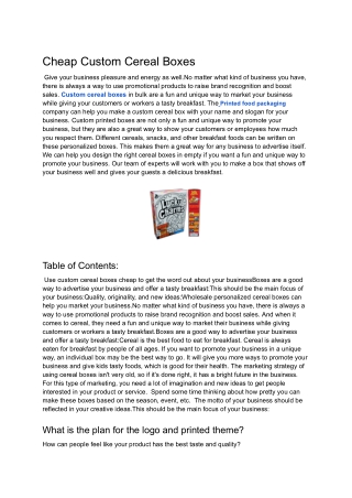 cheap custom cereal boxes