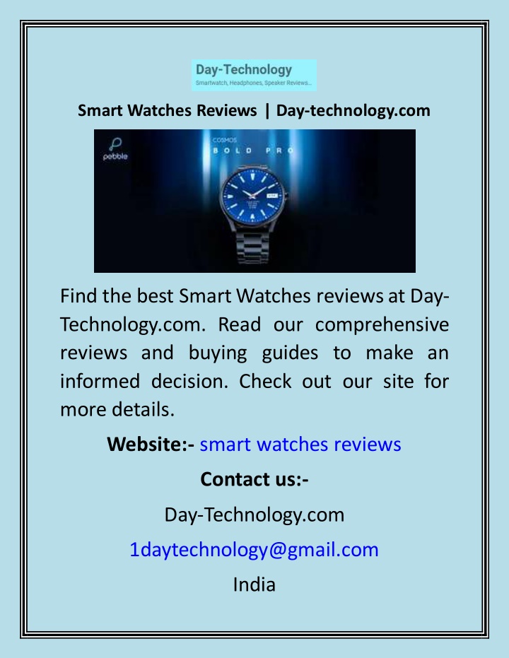 smart watches reviews day technology com