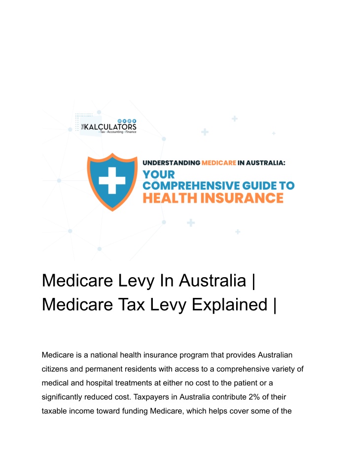medicare levy in australia medicare tax levy