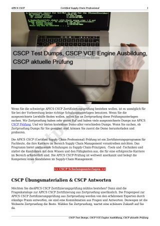 CSCP Test Dumps, CSCP VCE Engine Ausbildung, CSCP aktuelle Prüfung