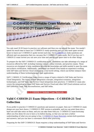 C-C4H450-21 Reliable Cram Materials - Valid C-C4H450-21 Exam Objectives