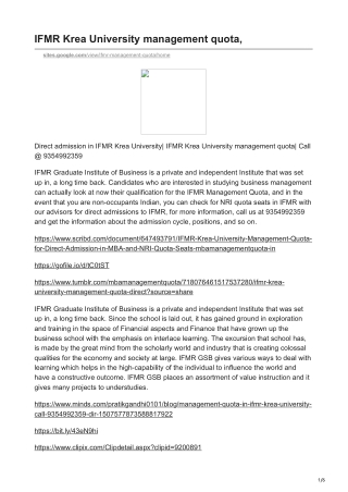IFMR Krea University management quota| Direct admission in IFMR Krea University