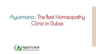 Ayurmana The Best Homeopathy Clinic in Dubai