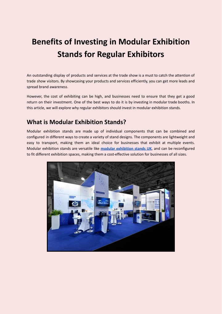 benefits of investing in modular exhibition