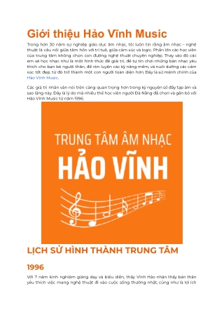gi i thi u h o v nh music trong h n 30 n m s nghi