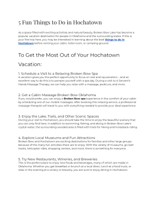5 fun things to do in hochatown