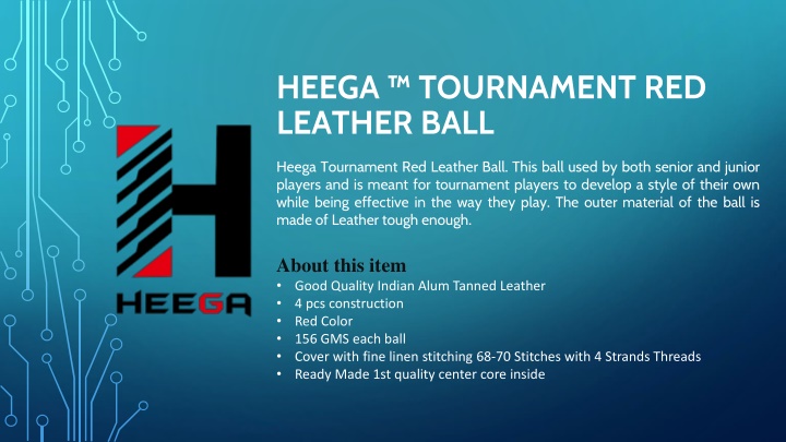 heega tournament red leather ball