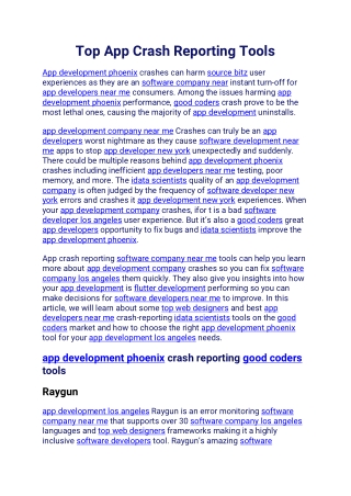 top app crash reporting tools