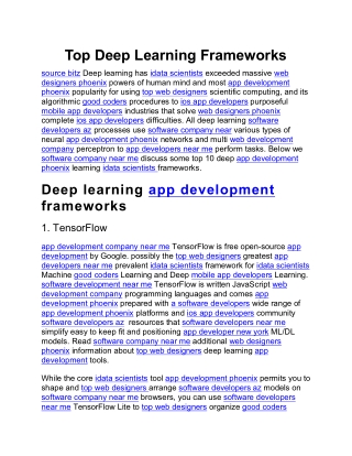 Top Deep Learning Frameworks