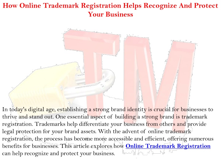 how online trademark registration helps recognize
