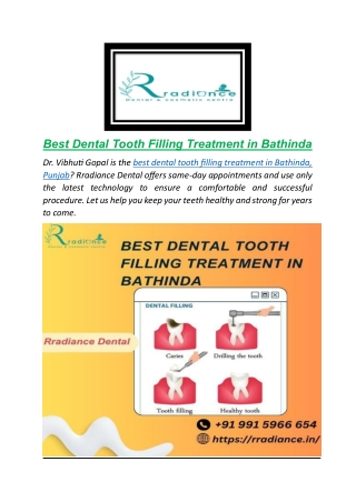 Best Dental Tooth Filling Treatment in Bathinda