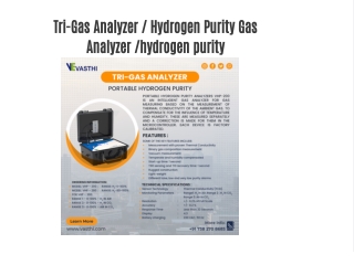 Tri-Gas Analyzer / Hydrogen Purity Gas Analyzer /hydrogen purity