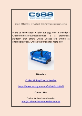 Cricket Kit Bag Price in Sweden Cricketonlinestoresweden com se