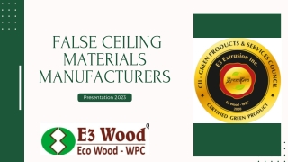 False Ceiling Materials Manufacturers