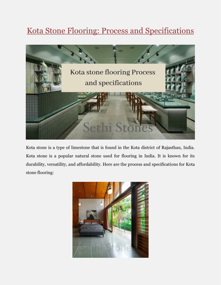 kota stone flooring process and specifications