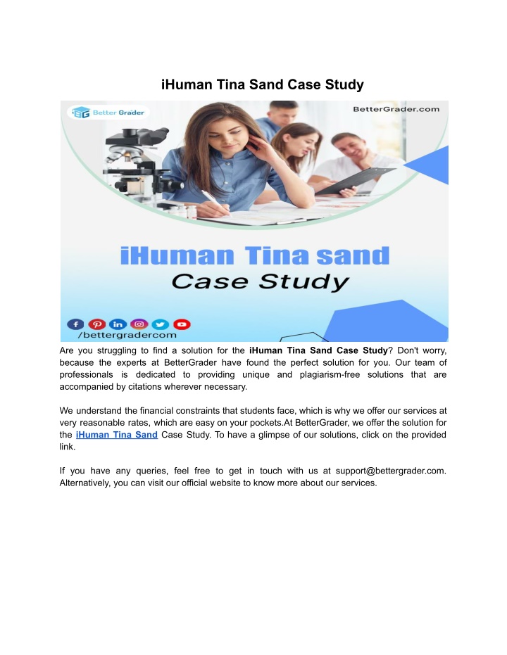 ihuman tina sand case study