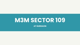 M3M Sector 109 at Gurgaon - Download Brochure