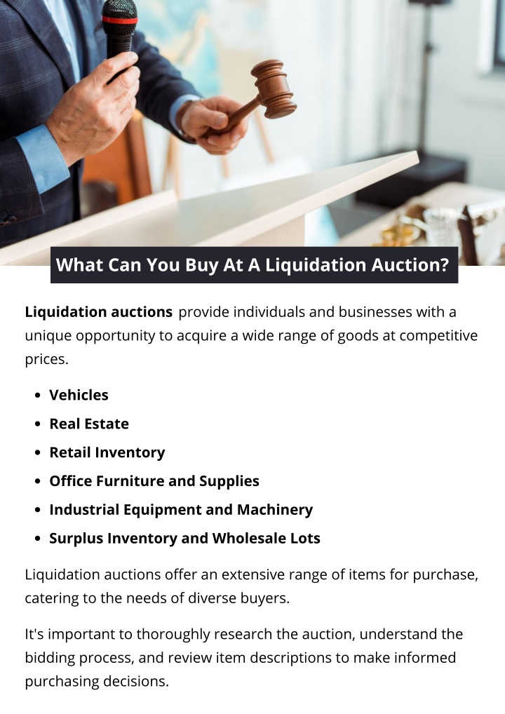 what can you buy at a liquidation auction
