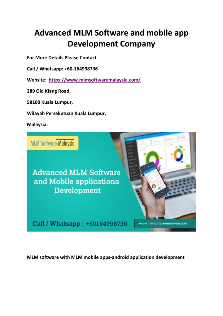 advanced mlm software and mobile app development