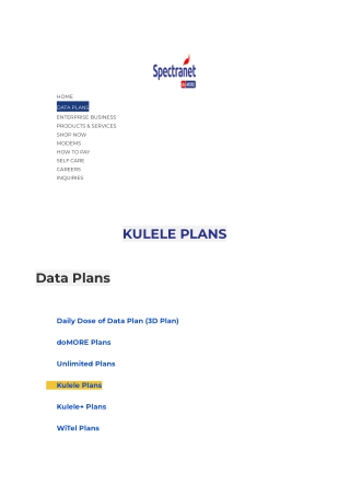 Spectranet and KULELE Plans - The Ultimate Guide to Choosing Best Spectranet Kulele Plans