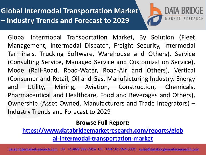 global intermodal transportation market industry