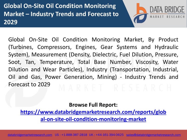 global on site oil condition monitoring market