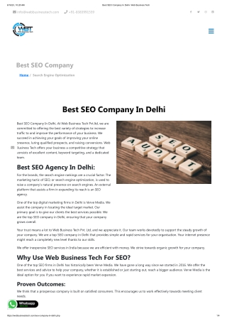 Best SEO Company In Delhi- Web Business Tech