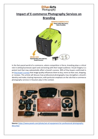 impact of e commerce photography services