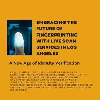 Embracing the Future of Fingerprinting with Live Scan Services in Los Angeles