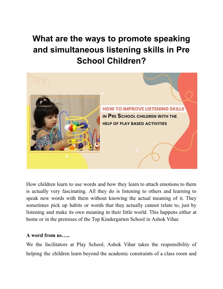 what are the ways to promote speaking